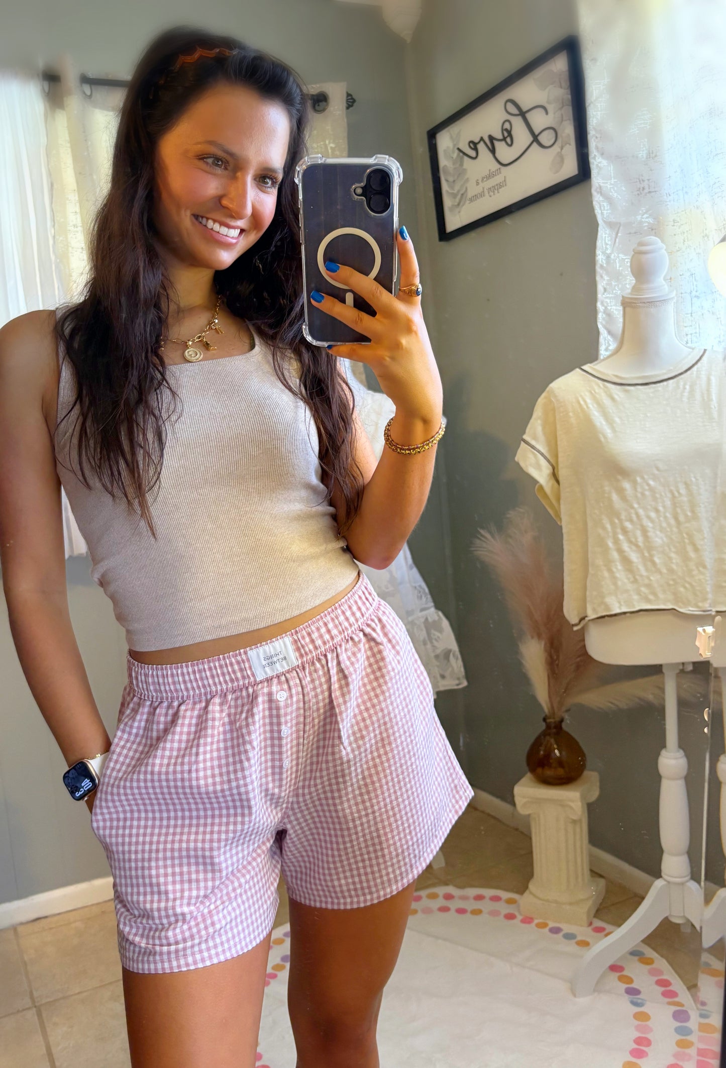 Pink Gingham Boxer Shorts