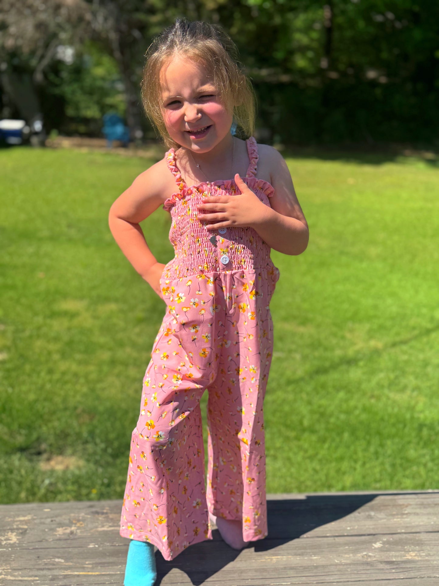 Pink Floral Romper