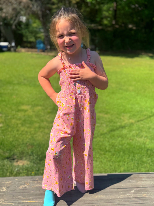 Pink Floral Romper