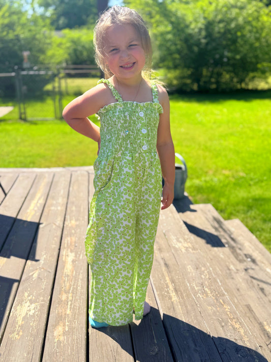 Green Floral Romper